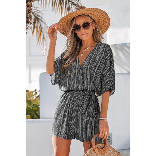 Combishort boho à rayures col surplis - CUPSHE - Modalova