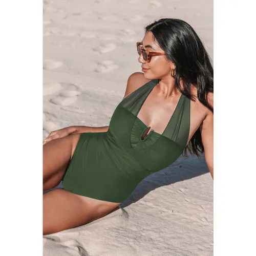 Maillot de bain une pièce gainant ventre plat + fil en V - CUPSHE - Modalova