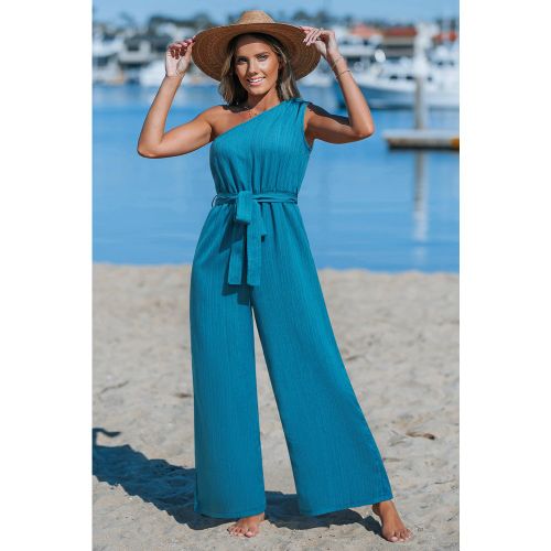 Combinaison bleue jambe large sans manches - CUPSHE - Modalova