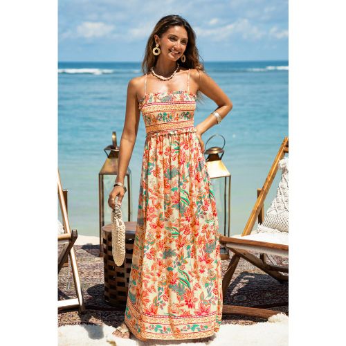 Robe longue fleurie sans manche - CUPSHE - Modalova