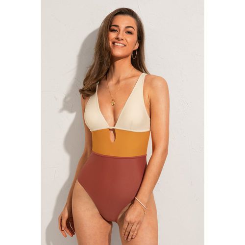 Maillot de bain une pièce à découpes en blocs de couleurs - CUPSHE - Modalova