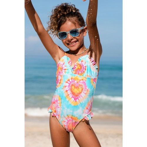 Maillot de bain une pièce à col en V et à volants pour fille - CUPSHE - Modalova