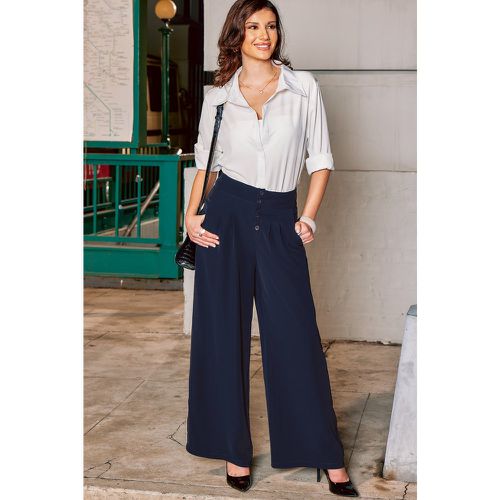 Pantalon avec boutons à taille haute et jambe large - CUPSHE - Modalova