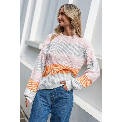 Pull à manches bouffantes avec rayures et oranges - CUPSHE - Modalova