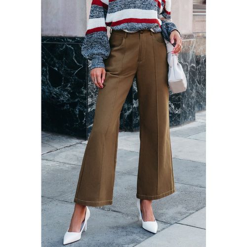 Pantalon en pur coton à jambes évasées marron - CUPSHE - Modalova