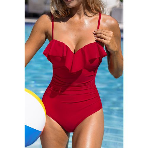 Maillot de bain une pièce à ventre plat amincissant avec col cœur - CUPSHE - Modalova