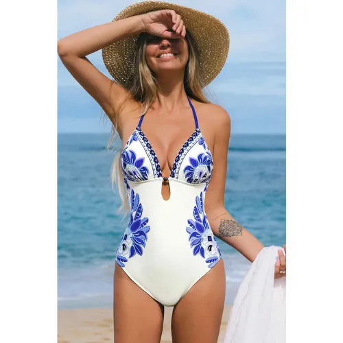 Maillot de bain une pièce floral à col licou et dos échancré - CUPSHE - Modalova