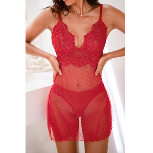 Ensemble de lingerie rougea avec dentelle - CUPSHE - Modalova