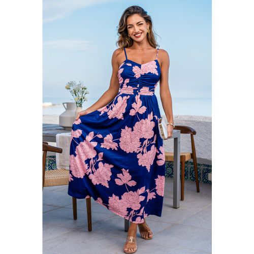 Robe longue florale col V sans manche - CUPSHE - Modalova