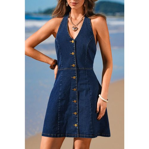 Robe courte denim col scoop - CUPSHE - Modalova