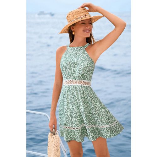 Robe courte fleurie col haut - CUPSHE - Modalova