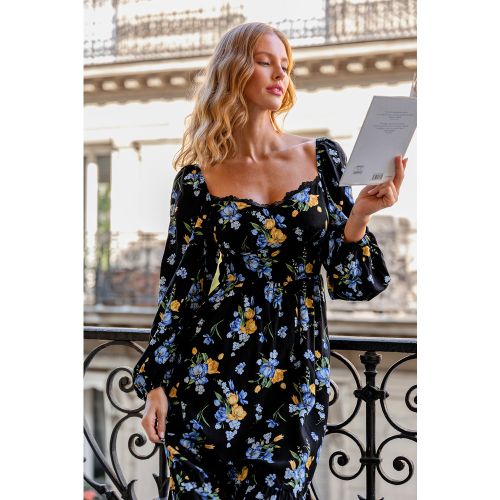 Robe longue florale garniture en dentelle - CUPSHE - Modalova