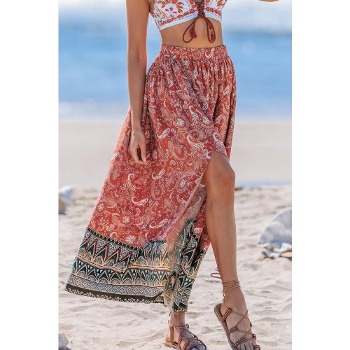 Jupe cover up longue boho paisley fendue sur le côté - CUPSHE - Modalova