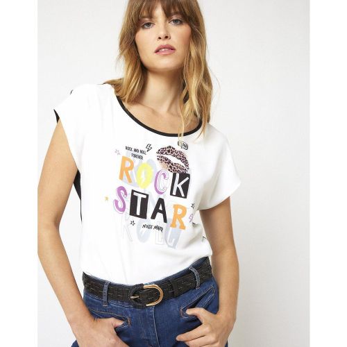 Top manches courtes bi-matière imprimé - RIU PARIS - Modalova