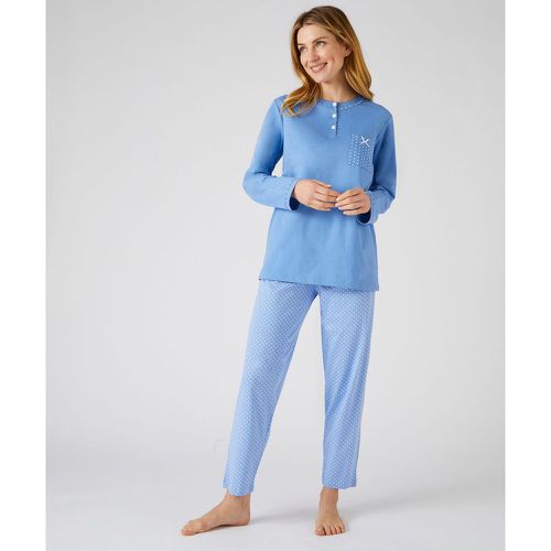 Pyjama-tunique en pur coton peigné, manches longues - DAMART - Modalova