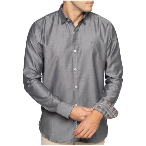 Chemise manche longue coudières contrastées - SHILTON - Modalova