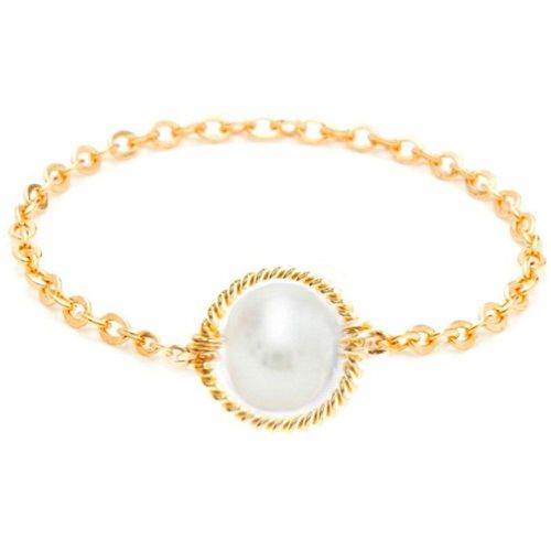 Bague chaînette swan perle de culture plaqué - YAY PARIS - Modalova