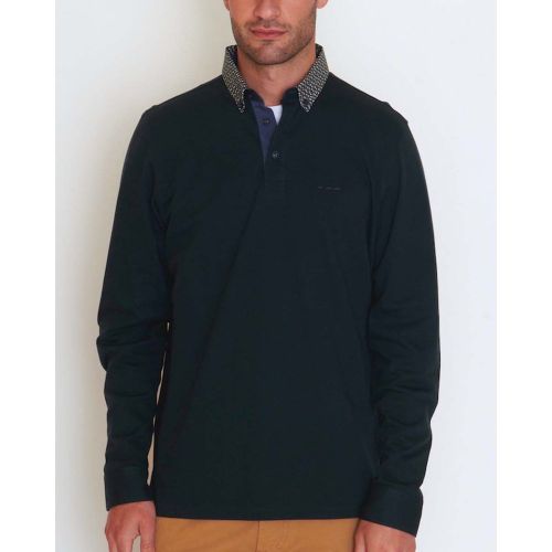 Polo manches longues col chemise à motifs - MISE AU GREEN - Modalova