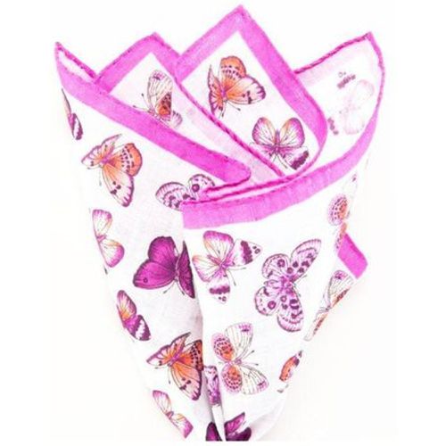 Pochette de costume motifs papillons en lin - ATELIER F&B - Modalova