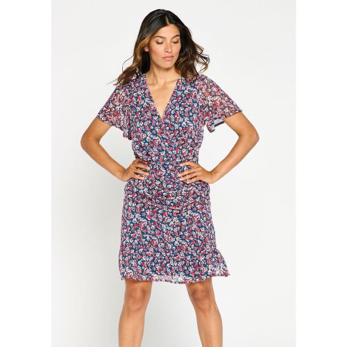 Robe droite à col V à imprimé fleuri - LOLALIZA - Modalova