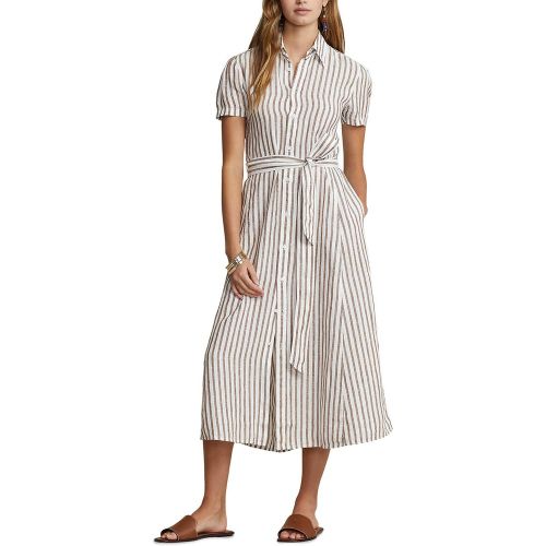 Robe rayée boutonnée en lin - Polo Ralph Lauren - Modalova