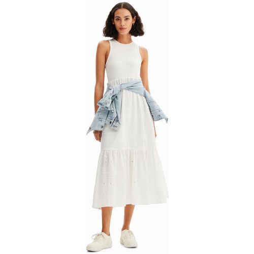 Robe longue combinée brodée - Desigual - Modalova