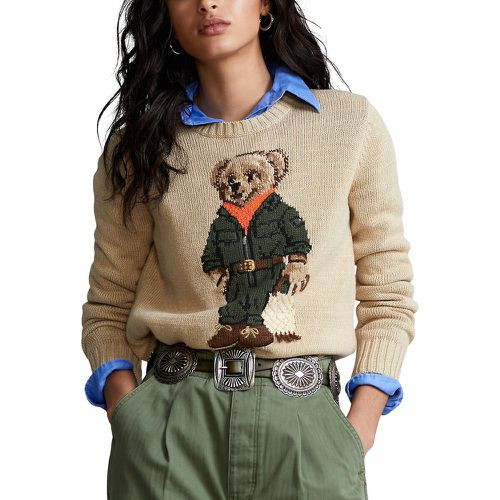 Pull col rond en maille tricot, motif ours - Polo Ralph Lauren - Modalova