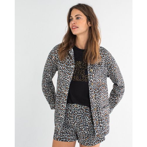 Veste droite motif léopard - ICODE - Modalova