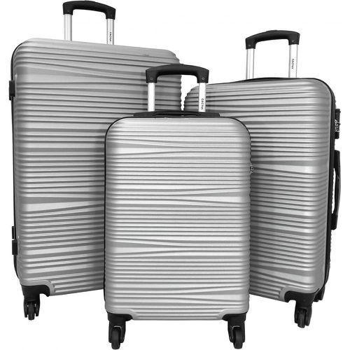 Lot 3 valises rigides dont 1 valise cabine abs - Cactus - Modalova