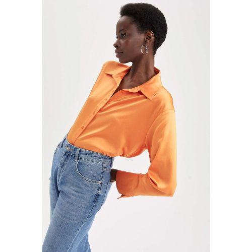 Chemise col italien manches longues - DEFACTO - Modalova