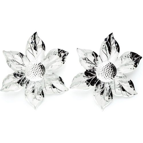 Maxi boucles d'oreilles puces fleurs plaqué HESPÉRIS - MONSIEUR SIMONE - Modalova