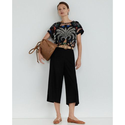 Pantalon crop avec ceinture - WOMAN EL CORTE INGLES - Modalova