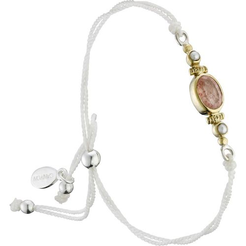 Bracelet cordon en argent 925, dorure or, Quartz, Perle fine, 1.70g - Canyon - Modalova