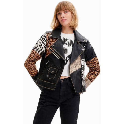 Veste "biker" à imprimé animal - Desigual - Modalova