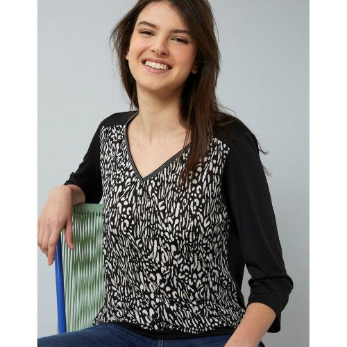 Top manches chauves-souris bi-matière imprimé - RIU PARIS - Modalova
