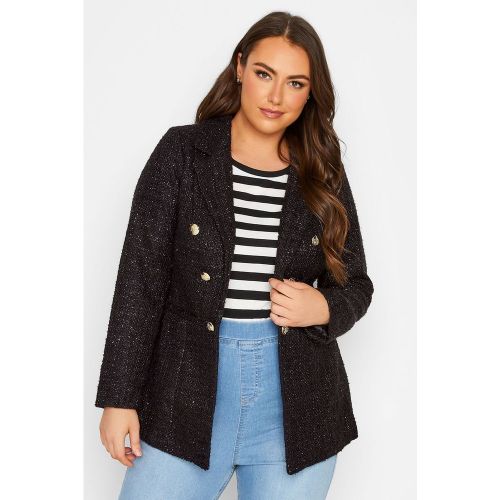 Blazer pailletté court en tweed - YOURS CLOTHING - Modalova