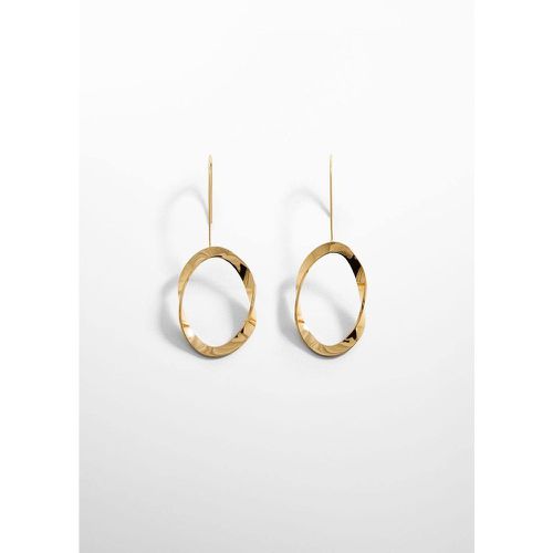 Boucles d'oreilles métalliques ovales - Mango - Modalova