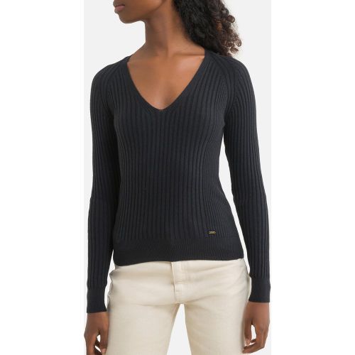 Pull fine maille côtelé, col V - Pepe Jeans - Modalova