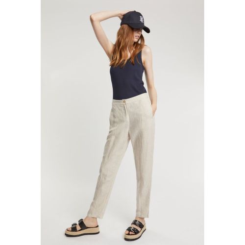 Pantalon en lin taille élastique - BURTON OF LONDON - Modalova