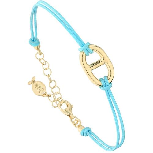 Bracelet cordon Marina en argent 925, dorure or 18K, turquoise, 2g - CLIO BLUE - Modalova