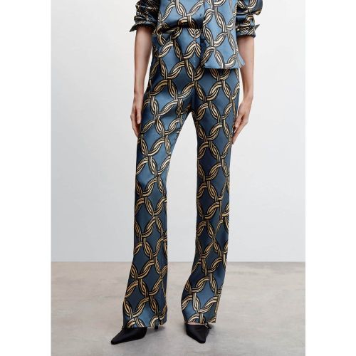 Pantalon satiné imprimé - Mango - Modalova