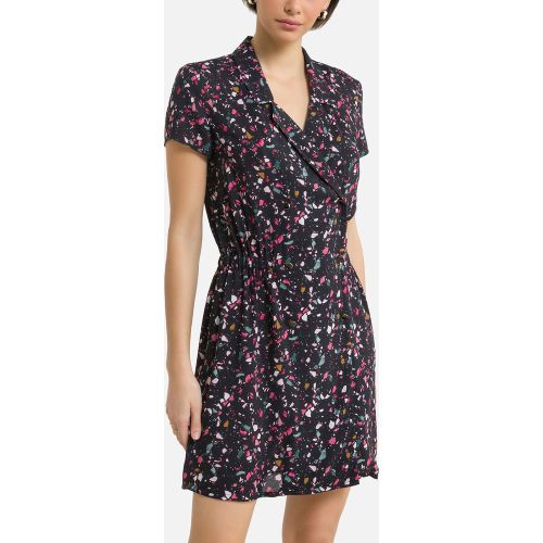Robe courte imprimée, col chemisier - ICODE - Modalova