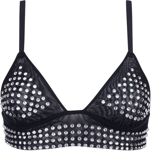 Bluebella BB x Ashish Brassière en satin et maille avec strass argenté - Bluebella - FR - Modalova