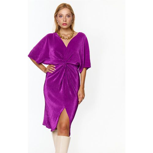 Robe plissée col V profond Bleu azur | Couleur: | Taille: Taille unique - My Store - Modalova