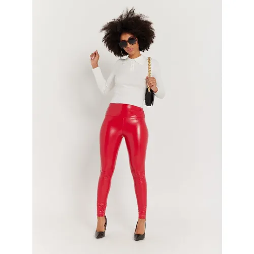 Legging taille haute en simili cuir | Couleur: | Taille: XL - My Store - Modalova