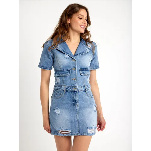 Robe en jean manche courte ceinturée | Couleur: | Taille: S - My Store - Modalova