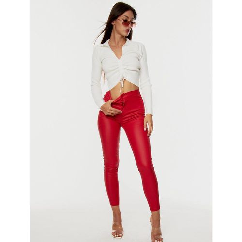 Pantalon skinny taille haute Toile enduite | Couleur: | Taille: S - My Store - Modalova