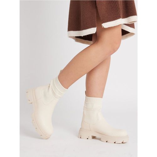 Bottines chaussettes bi matières | Couleur: | Pointure: 38 - My Store - Modalova