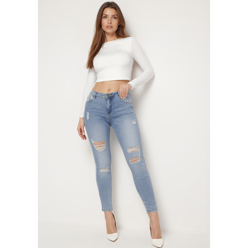 Jean skinny avec trous et effet push up | Couleur: | Taille: XS - Naumy - Modalova