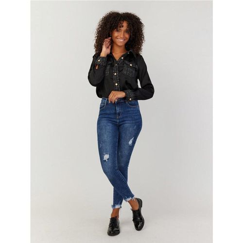 Jeans destroy 1 bouton et 5 poches | Couleur: | Taille: XS - My Store - Modalova